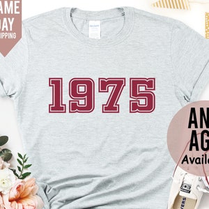 1975 Geburtstagsjahr T-Shirt für Frauen, 50. Geburtstag T-Shirt Geschenk, Weinlese 1975 Geburtstags-Shirt, 50. Geburtstags-T-Shirt, Mamma-Geburtstagsgeschenk