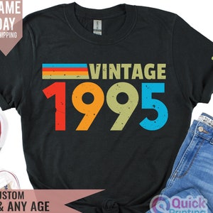 vintage 1995 30e anniversaire T-shirt, cadeau 30e anniversaire pour homme, t-shirt anniversaire mari, idées cadeau cinquantième, chemises d'anniversaire, t-shirt 30e anniversaire