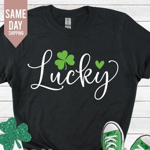 Lucky Shirt, Saint Patrick&#39;s Day T-shirt 2025, Lucky Sweatshirt, Shamrock Shirts, Patrick&#39;s Day, Irish Tshirt, Women st Patricks shirt 2025