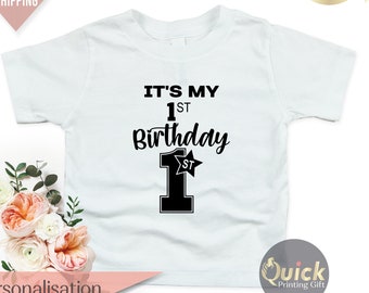 It's My 1st Birthday Tee,  Personalised Birthday T-shirts ,Boys Birthday T-shirt, Girls Birthday T-shirt, 1st Birthday Outfit, I am One, 1