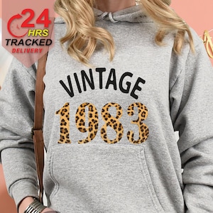 40th Birthday Gifts for Women Men, 40th Birthday Hoodies UK, Vintage 1983 Birthday Hoodie, Birthday Gift for Mum, Mothers Day Gift