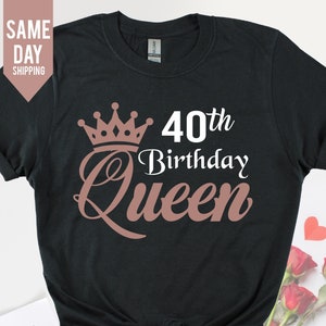 40. Geburtstag Königin Tshirt, Damen Geburtstag T-Shirt, 40.Geburtstag Geschenke für Frauen, Vintage Geburtstagsgeschenk, Geburtstagsgeschenk für Mama, Oma, Queen