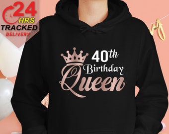 40. Geburtstagsgeschenk für Frauen, 40. Geburtstag Hoodie, Geburtstag Queen Hoodie, Vintage Geburtstagsgeschenk, Weihnachtsgeschenke für sie