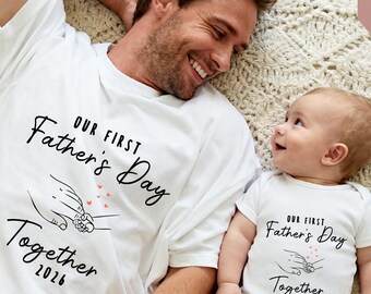 Our First Father's Day Matching Together shirt, Fathers day 2026 t-shirt, Dad son shirt 2026. Best dad ever shirt, Dad Daughter shirt