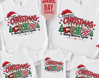 Personalized Christmas Crew Shirt: Matching Family Xmas Outfits, Christmas Crew Shirt, Family Christmas Shirt, Family Christmas Shirts 2026