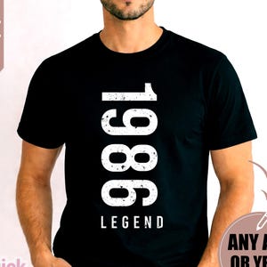 Männer Geburtstag T-Shirt, Legende seit 1986 Herren T-Shirt, 40.Geburtstagsgeschenk für Männer Him Dad Ehemann 40 Jahre alter Mann, individuelles Shirt 2026