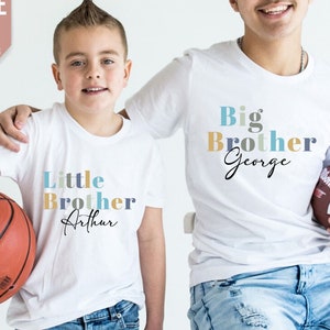 Custom Text Tshirt, Big brother shirt, little brother baby grow, baby bodysuit matching brothers tshirts, big brother little brother Tshirt
