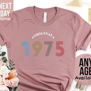 50. Geburtstag Vintage Shirt, 1975 Geburtstag Shirt, 50. Geburtstag Shirt Geschenke für Frauen, Vintage Geburtstagsgeschenk, Geburtstagsgeschenk für Mama Opa