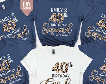 Personalized 40th Birthday Shirt: Custom Name, Birthday Crew T-Shirt, 40th Birthday queen Shirt 2026, Custom Crew Squad Shirt, 30 Happy tee