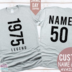 Camiseta Legend 1975 40º aniversário, presente de 50º aniversário para homens, camiseta vintage de aniversário de 1975 para mulheres, camiseta de edição limitada para pai, presente para filha