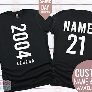 Camiseta de aniversário Legend 2004, presente de 21º aniversário para homens, camiseta vintage de aniversário de 2004 para mulheres, camiseta Legend, camiseta de aniversário 2025, camiseta de Natal