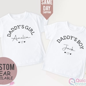 Daddy & Daddy&#39;s Boy Daddys Girl College Matching T-Shirts, Dad Son Match Gifts for Boys, Gifts for Dad, Father&#39;s Day Gifts 2024
