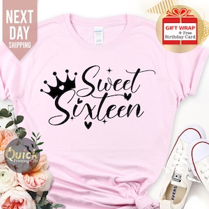 Camicia dolce sedici compleanno, camicia squadra 16 ° compleanno, camicia ragazza sedicesimo compleanno, camicia 16 ° compleanno, t-shirt festa di sedicesimo compleanno