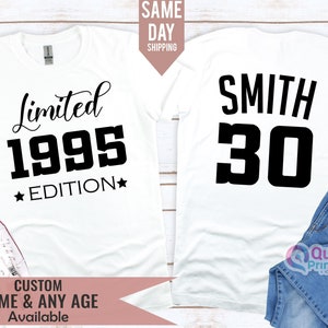 Camiseta de aniversário de 30 anos, presente para ele, camisetas de festa de aniversário de 30 anos unissex para mulheres, camiseta vintage de 1995, presente de Natal para homens, camiseta de dia dos namorados