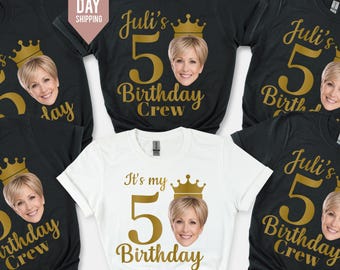 Custom 30th Birthday Photo T-Shirts: Matching Party Group Shirts, 1996 birthday t-shirt, Face Shirt, 1986 Birthday shirt, 50th Birthday Tee