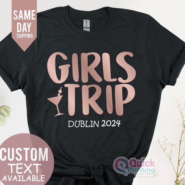 Girls Trip Shirts, Girls Trip 2024, Cruise Shirt, Ladies Girls Trip Custom Year T-shirt, Funny Hen Party Holiday Tops Birthday Gift Top 2024