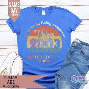 El nacimiento de las leyendas Vintage 2003 Envejecido a la perfección 21 cumpleaños camiseta 2024 quincuagésima idea de regalo, 21 años siendo impresionante camisa 2024