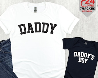 Camisetas a juego de papá y papá, regalo de papá, camisetas y babygrow a juego del Día del Padre, camisetas a juego de papá, hija e hijo, camiseta para niños