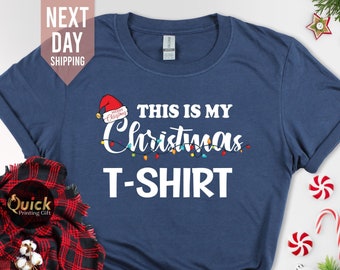 Funny Christmas TShirts Unisex Ladies, Matching Family Christmas Outfit, Santa Costume, Holiday T Shirt, Christmas Gifts for Her Him