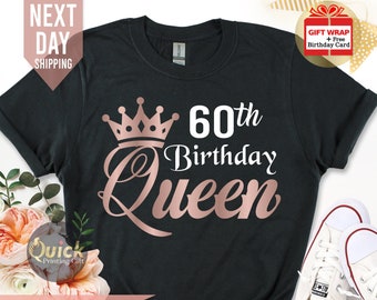 60th Birthday Gifts for Women, 60th Birthday Queen Shirt  Ladies, 1965 Birthday Shirt, Vintage Birthday Gift for Mum Grandpa Womens Birthday