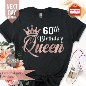 Cadeaux du 60e anniversaire pour femme, 60e anniversaire de la reine chemise dames, chemise d'anniversaire de 1965, cadeau d'anniversaire vintage pour maman, grand-père, anniversaire des femmes