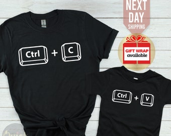 Ctrl C Ctrl V Shirt, New Dad Shirt Gift, Matching Dad and Baby Outfit, Baby Bodysuit, Christmas Family Shirts, Birthday Gifts for Dad Mum
