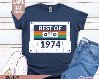 Best Of 1974 Shirt, Vintage 1974 T Shirt, 50th Birthday Gift For Men, Husband Birthday Tee, fiftieth gift ideas, 50th Happy Birthday tee