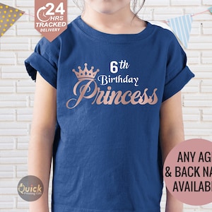 Camiseta personalizada de 6º aniversário, meninas, meninos, camisa de 6 anos, roupa de festa personalizada, camisa de criança de sexto aniversário, presente de aniversário infantil