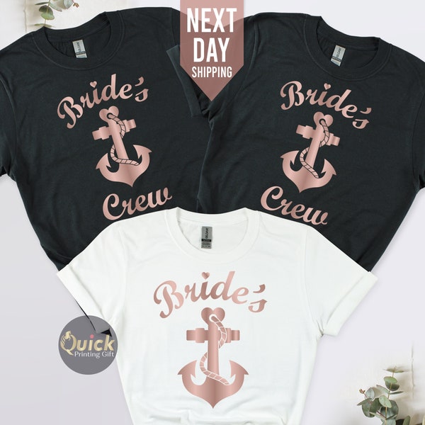 Nautische Braut Braut Crew Junggesellinnenabschied T-Shirt Tops Hen Do Tops Brautparty Segeln Brautparty Shirts, Junggesellinnenabschied Hochzeit Party Tee