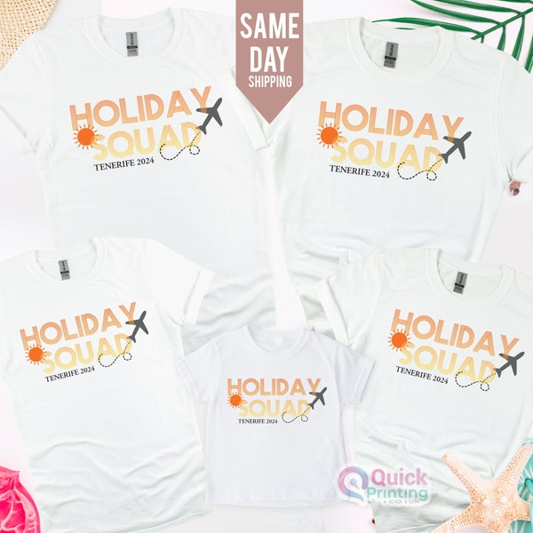 Holiday Squad 2023, T-shirt abbinate, Set familiare abbinato, Vacanza in famiglia in gruppo, Camicie natalizie abbinate in famiglia, T-shirt per bambini 2024