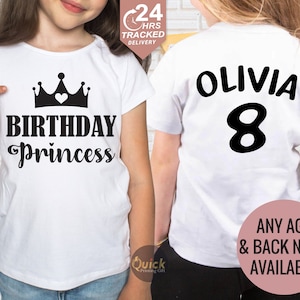 Personalisierte Geburtstags-T-Shirts, Geburtstags-Andenken-T-Shirt, Personalisiertes Geburtstagsgeschenk, Jungen Geburtstagsshirt Mädchen Geburtstag Top T-Shirt Tochter 10th T