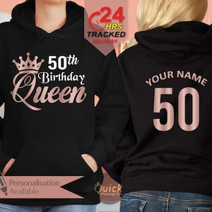 Wunschname 50. Geburtstag Hoodies, Wunschname Alter 18. 21. 30. 40. 50. 60. 70. Pullover für Frauen Muttertagsgeschenk Top Pullover Shirt