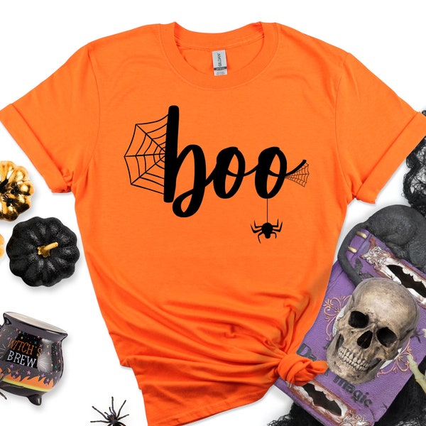 Boo gruseliges Halloween Shirt, Damen lustiges Halloween Tshirt, Halloween Geschenk Shirt Freunde Geburtstag, Süßes oder Saures, Kinder Halloween Shirt Top
