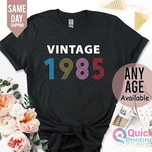 Camiseta de aniversário de 40 anos, camiseta de aniversário vintage 2025, presentes de aniversário de 40 anos para mulheres, camiseta de presente de aniversário vintage de 1985, presente de aniversário para a mãe