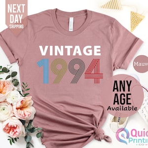 Vintage 1994 Birthday Tshirt UK, Ladies 30th Birthday Shirt, 30th Birthday Gifts for Women, Custom Birthday Gifts for her 2024