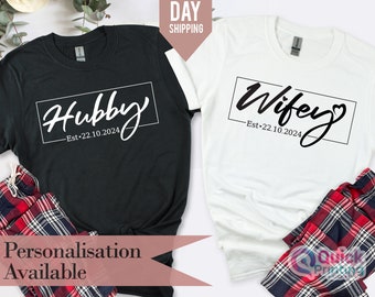 Personalized Hubby Wifey T-Shirts: Matching Couple Shirts