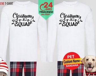 Matching Christmas Family Pyjamas, Christmas Squad Long Sleeve Tshirt, Christmas Pajamas for Women Men, Christmas Gifts for Cousins