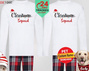 Matching Christmas Family Pyjamas, Christmas Squad Long Sleeve Tshirt, Christmas Pajamas for Women Men, Christmas Gifts for Cousins