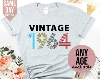 60th Birthday Tshirt, 1964 Vintage Birthday Shirt, 60th Birthday Gifts for women Vintage Birthday gift shirt 2024, Birthday Gift for Grandpa