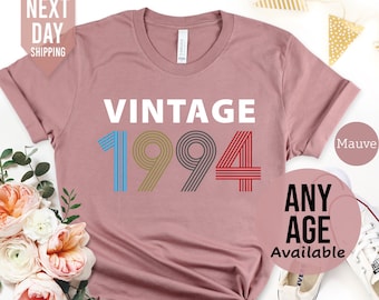 Vintage 1994 Birthday Tshirt UK, Ladies 30th Birthday Shirt, 30th Birthday Gifts for Women, Custom Birthday Gifts for her 2024