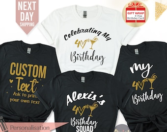 Chemise de fête d'anniversaire, chemise d'équipage d'anniversaire de femme, hauts de fête d'anniversaire de filles, cadeau d'anniversaire pour femme, chemises de groupe d'anniversaire, équipe d'anniversaire
