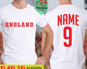 England Football Shirt Personalised, World cup shirts Mens Womens England Flag Red TShirt, Football Lover Gift Fathers day gift Football DAD