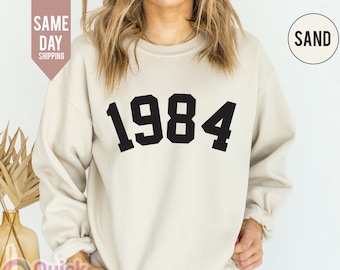 1984 Birthday sweatshirt, 1984 birth year number shirt, Happy Birthday Sweatshirt, birthday gift for women, 40th birthday sweatshirt 2024