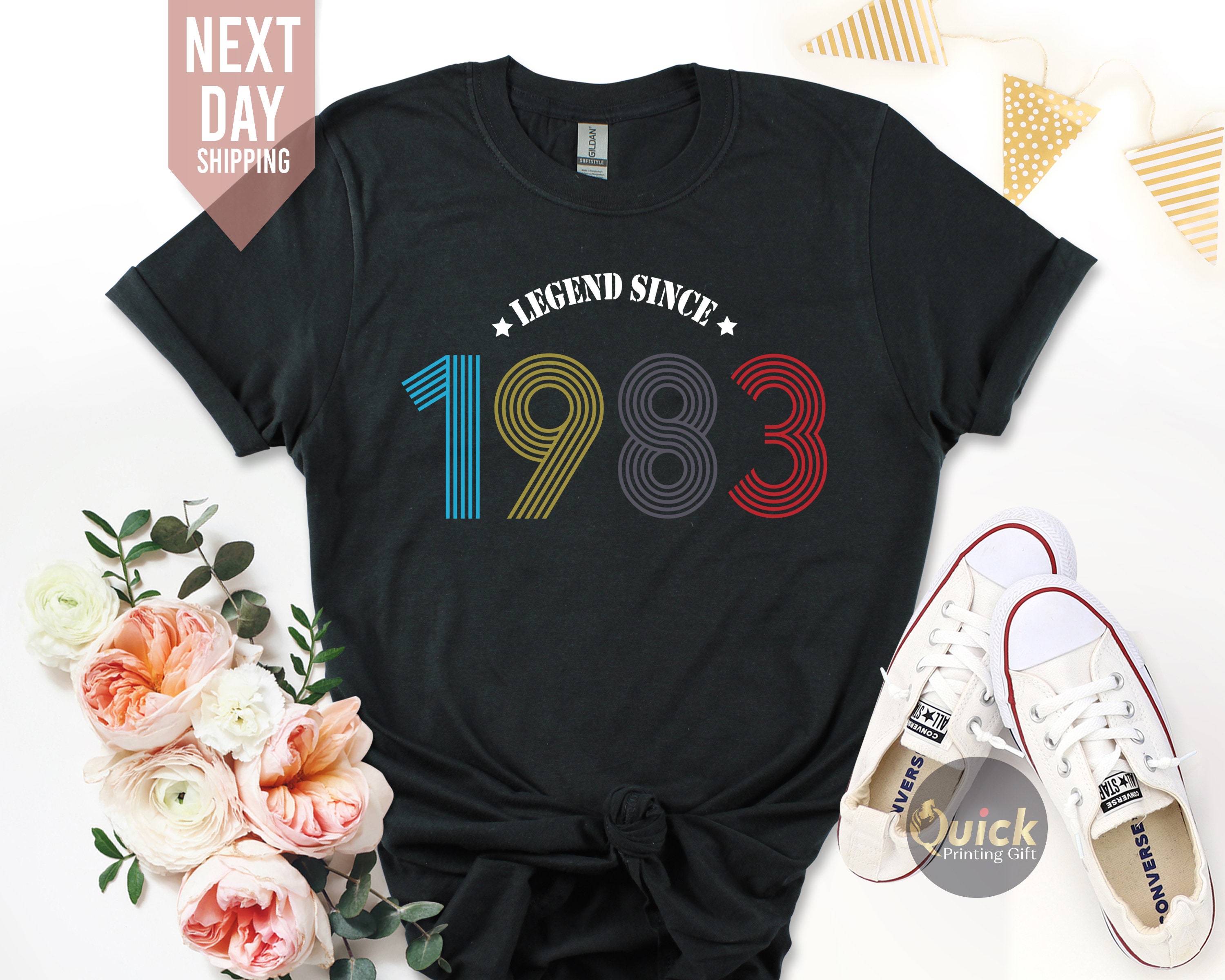 Discover 40th Birthday Gifts for Women, Legend 1983 T Shirt, Wife 40th Birthday T-Shirt