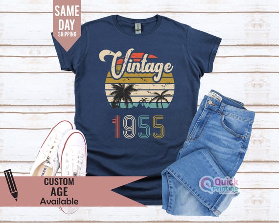 70th Birthday T-Shirt For Men - Classic 1955 Retro Design Personalized Gift - View #4
