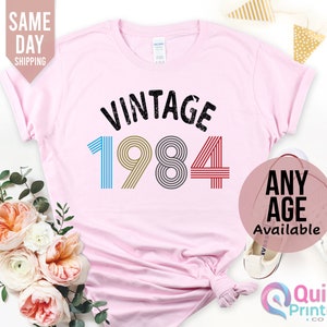 Ladies 40th Birthday Shirt 2024, 40th Birthday Gifts for women, 1984 Vintage Birthday Shirt, Vintage Birthday gift shirt, Mum Birthday Gift Pink