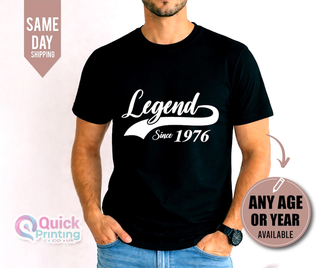 Legend Since 1976 T-shirt: Custom 50th Birthday Gift, 30th