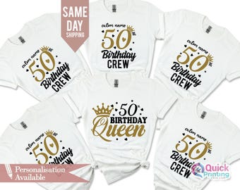 50th Birthday Crew Shirt: Funny Matching Party Tee UK