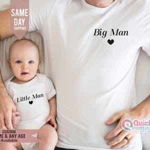 Big Man Little man Shirts, Matching Dad and son Tops, our 1st Father&#39;s day T-shirt, Dad and baby Set, new dads gift for fathers day Big Man