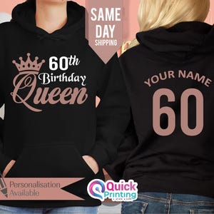 Sudadera con capucha personalizada para el 60.º cumpleaños, regalos para el 60.º cumpleaños para mujeres, sudaderas con capucha personalizadas para cumpleaños, regalos de Navidad para la abuela